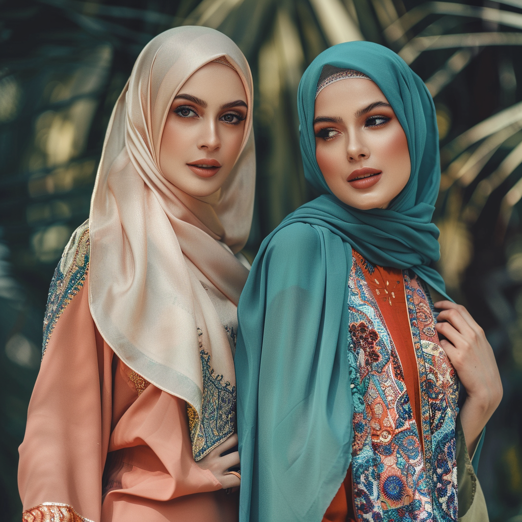 A selection of hijabs, scarves, shawls, and turbans from the Aliahijabs Summer 2024 Collection, featuring vibrant colors and lightweight fabrics