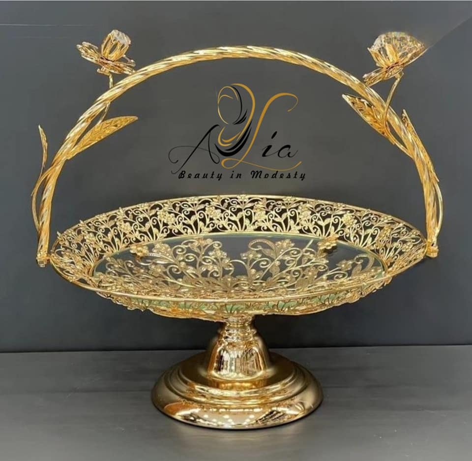 Golden Dessert Serving Platter