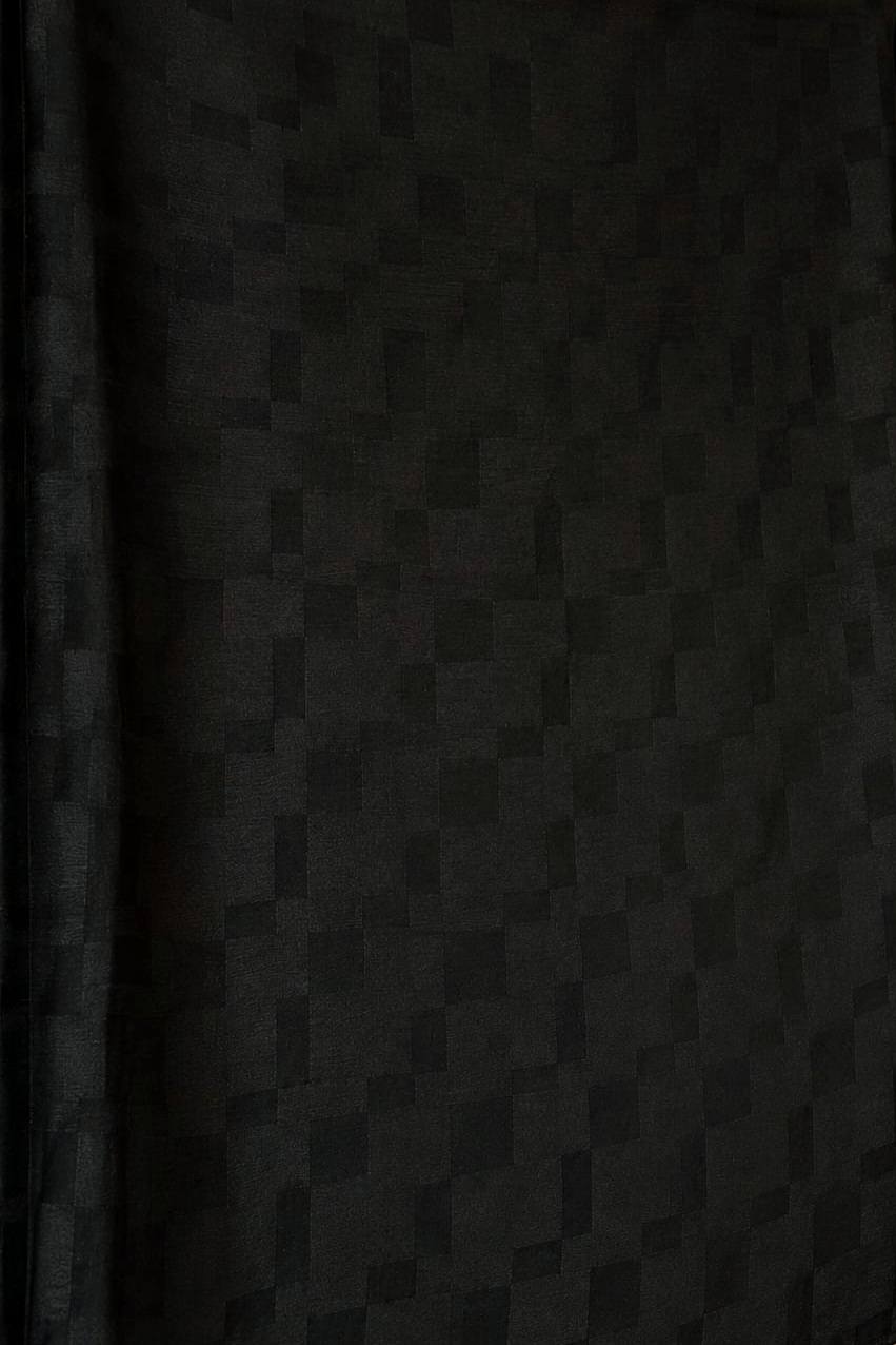 Black Satin Square Hijab 03