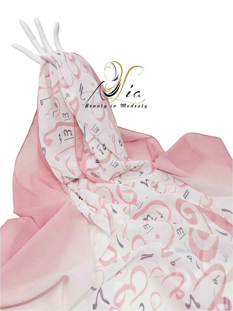 Rouge Shadow Arabic Letter Shawl