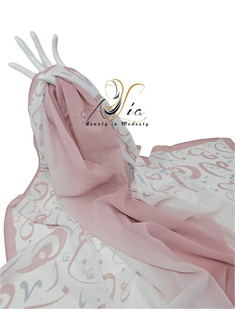 Rose Shadow Arabic Letter Shawl