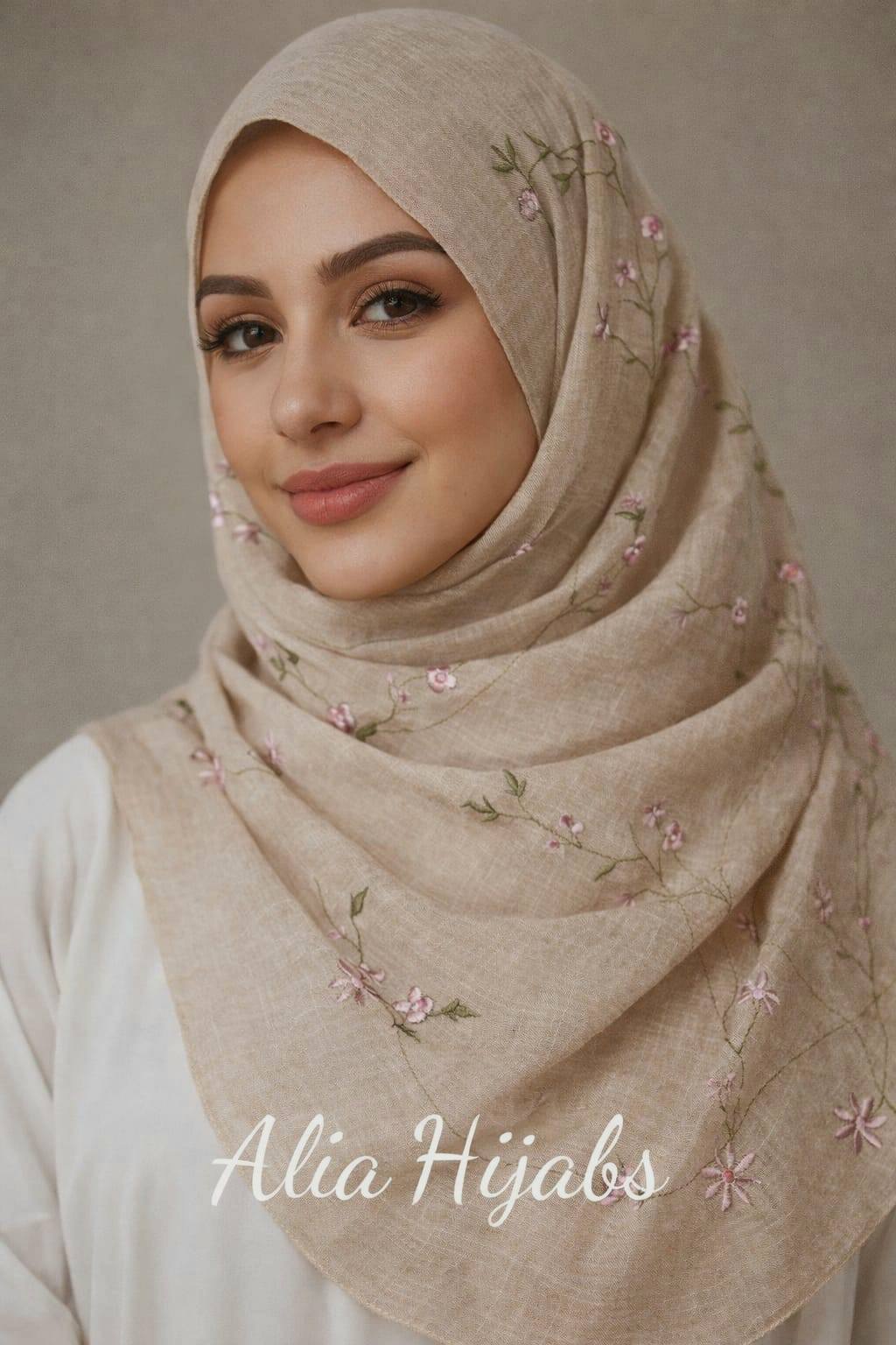 Oat/Jade/Pink Cotton Shawl 3257