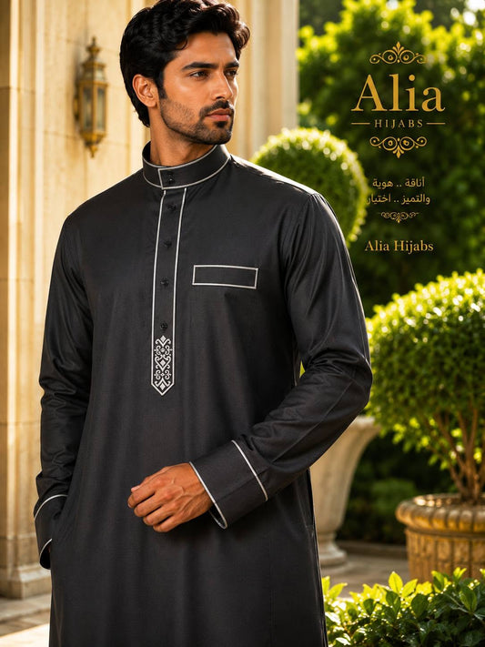 Charcoal / White Embroidery 3481-01