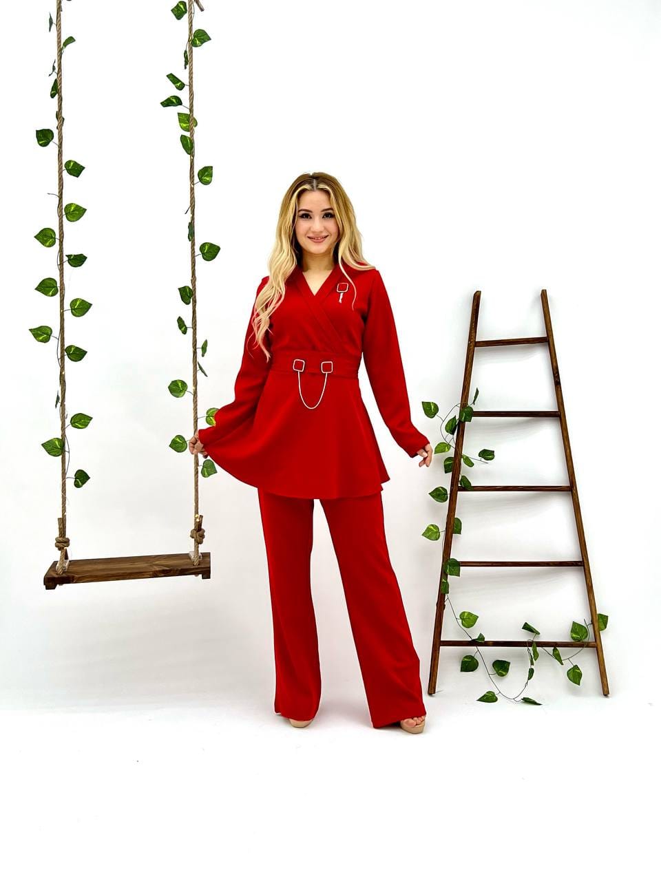 Red Women's Summer Suit
