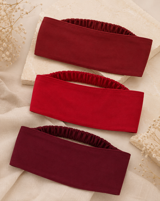 Barn Red/Cherry Red/Dark Burgundy Cotton Headbands
