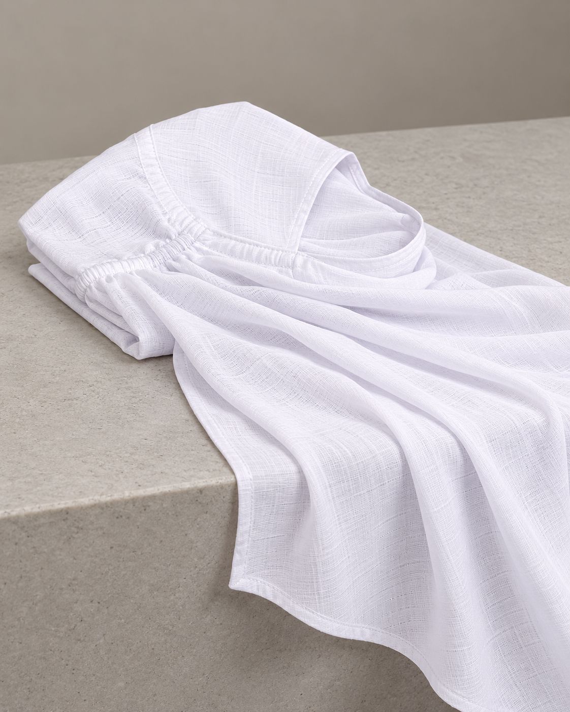 White Cotton Jacquard 1 P. Little Girls' Hijab