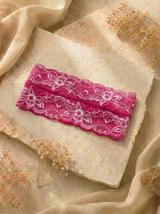 Fuchsia Lace/Dantel Headband