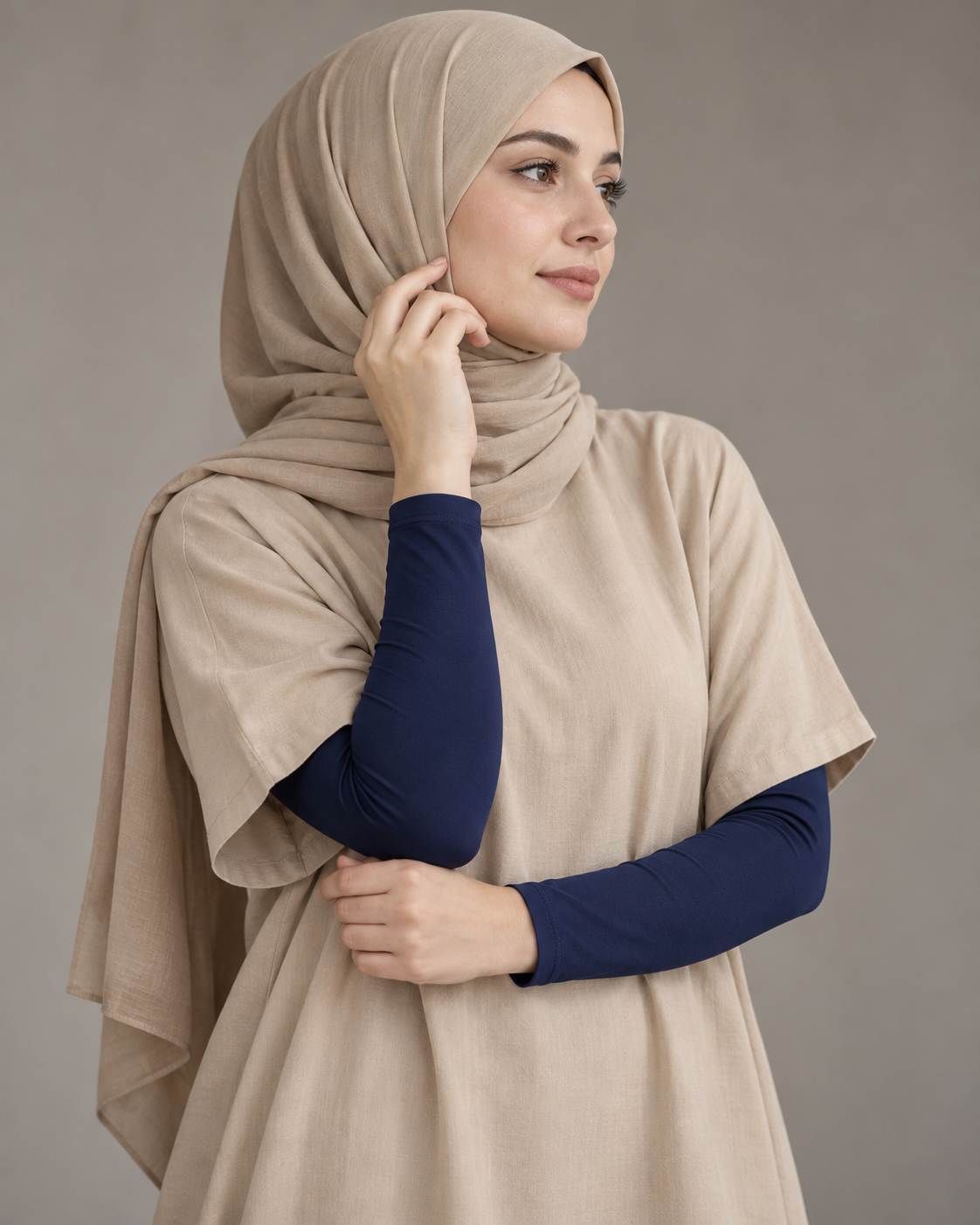 Navy Blue Full Arm Cover Cotton Sleeves FCS012005