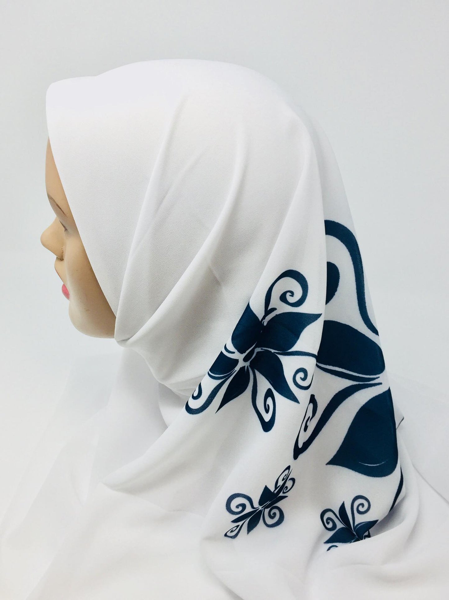 White Georgette Scarf 023