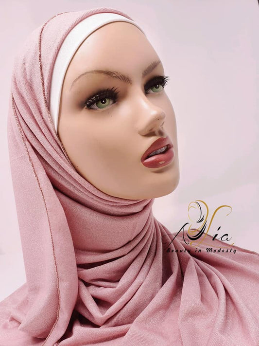 Sparkly Lavender Pink  Jersey Shawl JER-13