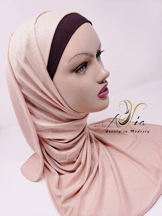 Sparkly Light Golden Apricot Jersey Shawl JER-11