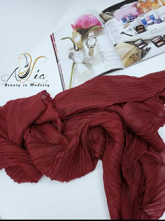 Maroon Soft Pleated