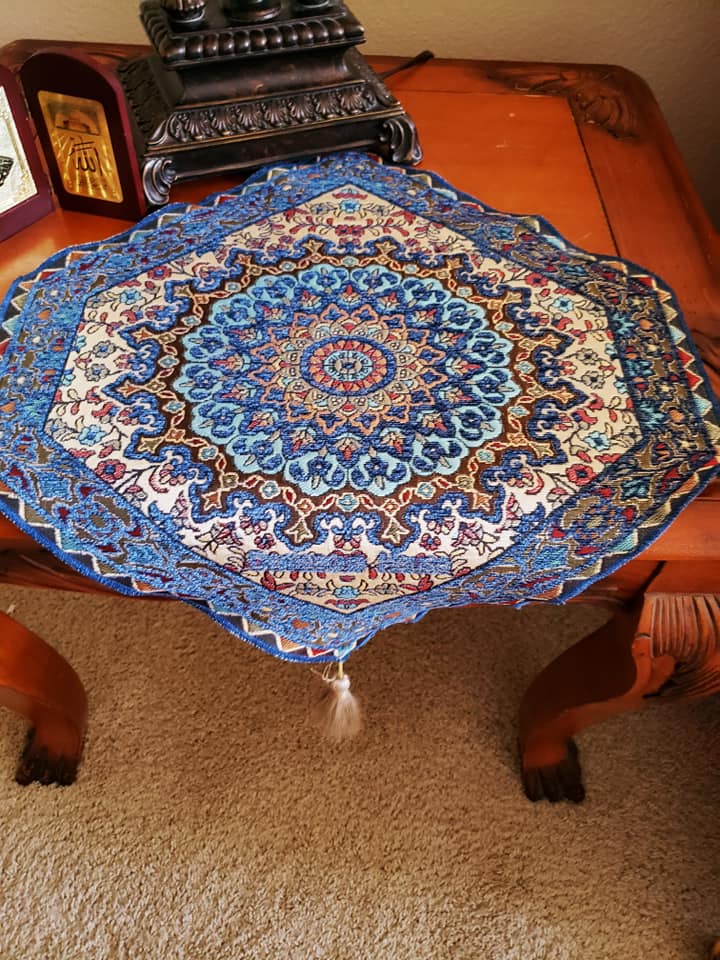 Blue 4 Pcs Set Oriental Chanel Tablecloths