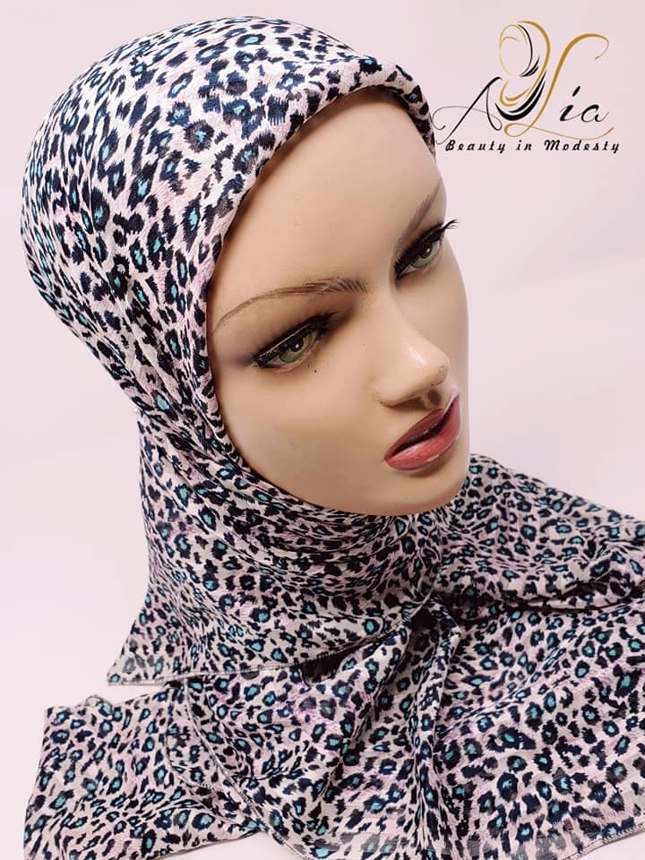 Turquoise Flowers Chiffon Square Scarf