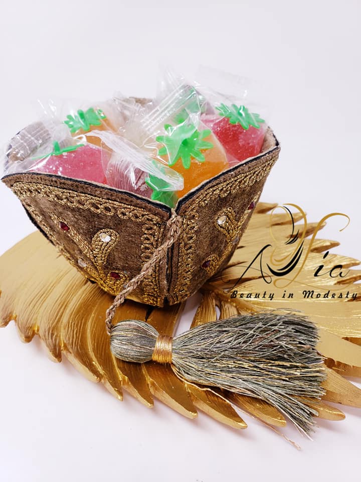 Golden Decorated Serving Bowl