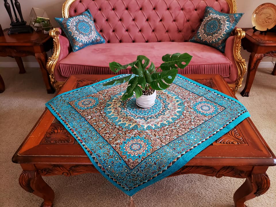 Turquoise Chanel Cushion Cover Set Of Two