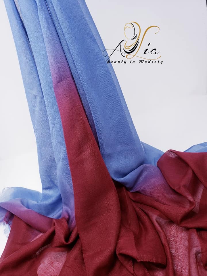 Maroon & Blue Multicolored Soft Cotton Shawl