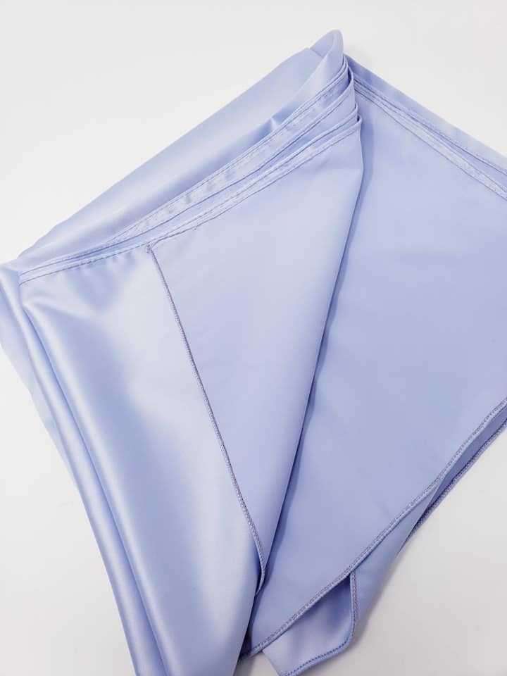 Baby Blue Double Face Silk Satin Square Scarf