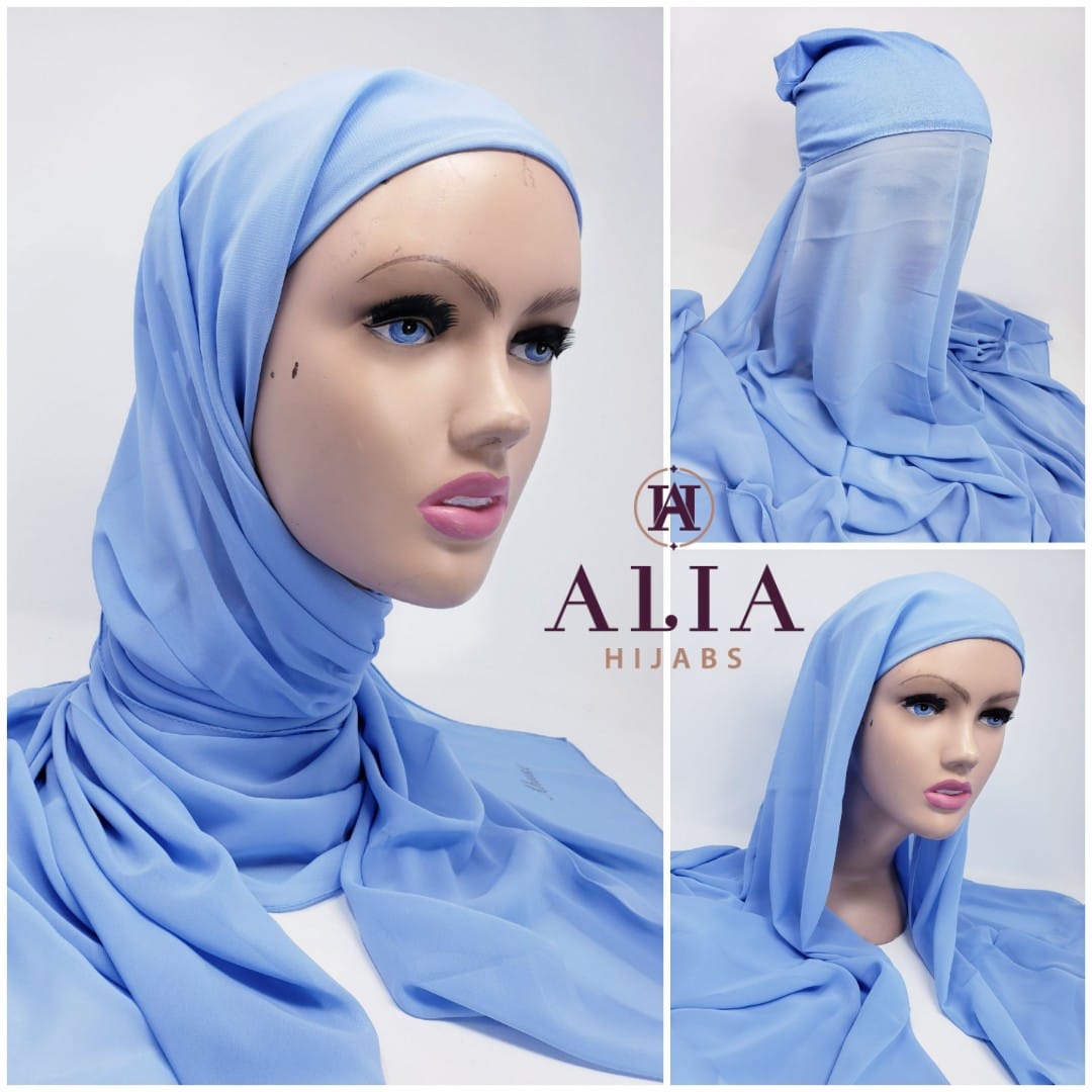 Royal Blue Pin Less Instant Shawl PLIS-06