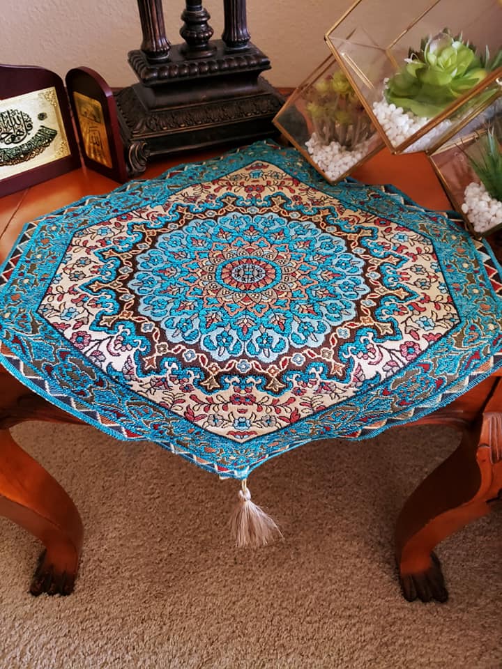 Turquoise 4 Pcs Set Oriental Chanel Tablecloths