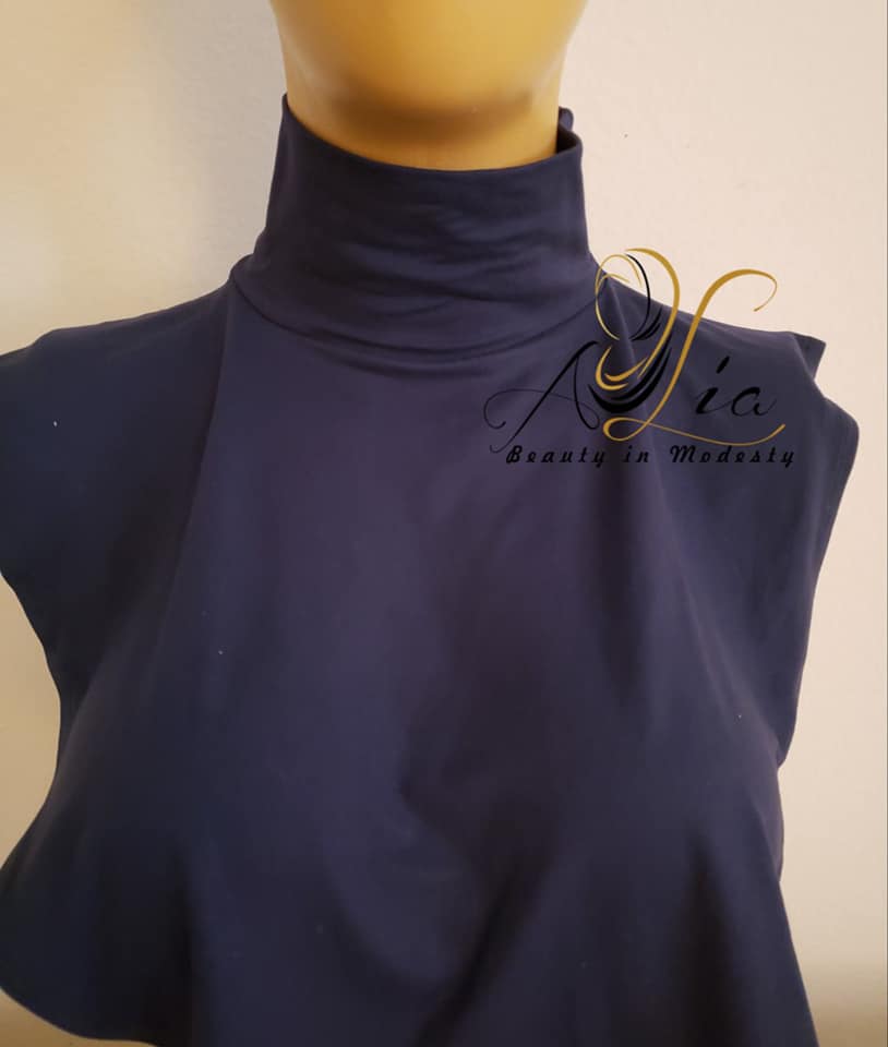 Navy Blue Cotton Neck Cover