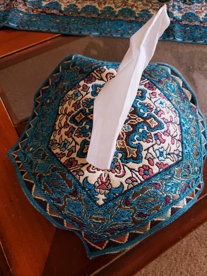 Turquoise 4 Pcs Set Oriental Chanel Tablecloths