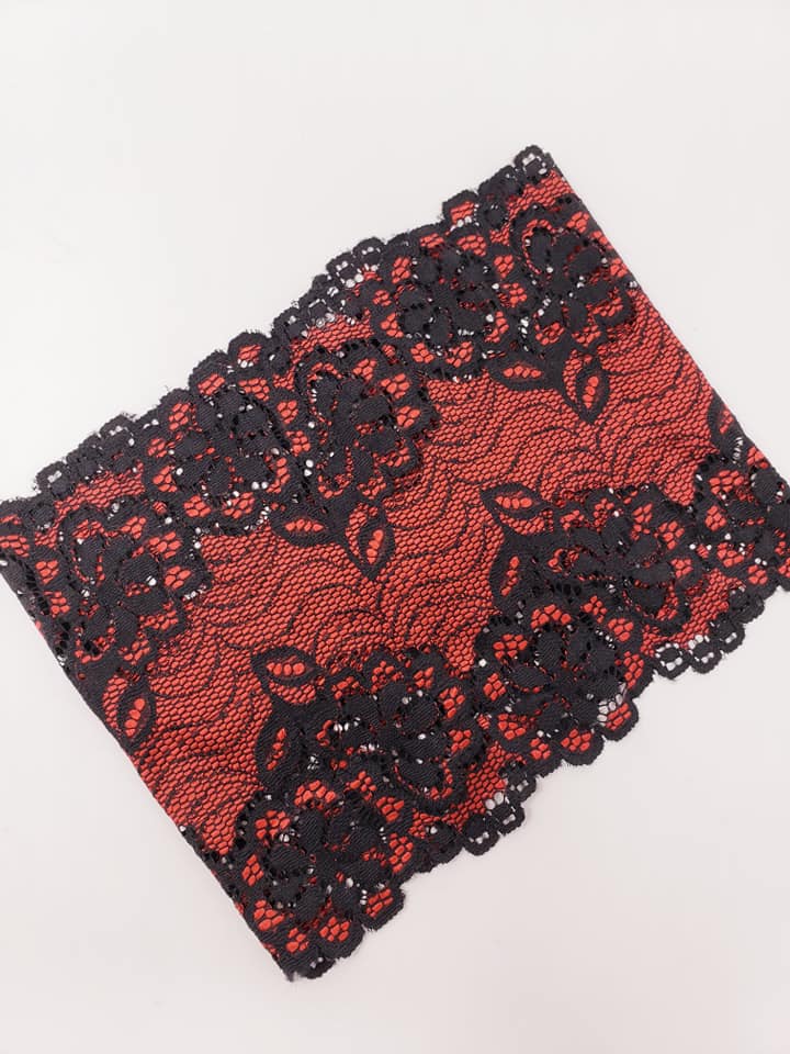 Black & Red Lace/Dantel Headband