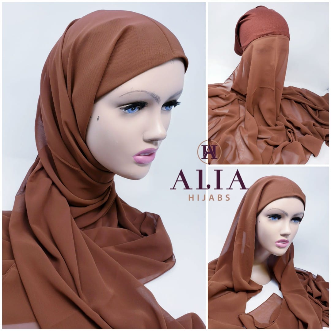 Chocolate Brown Pin Less Instant Shawl PLIS-04
