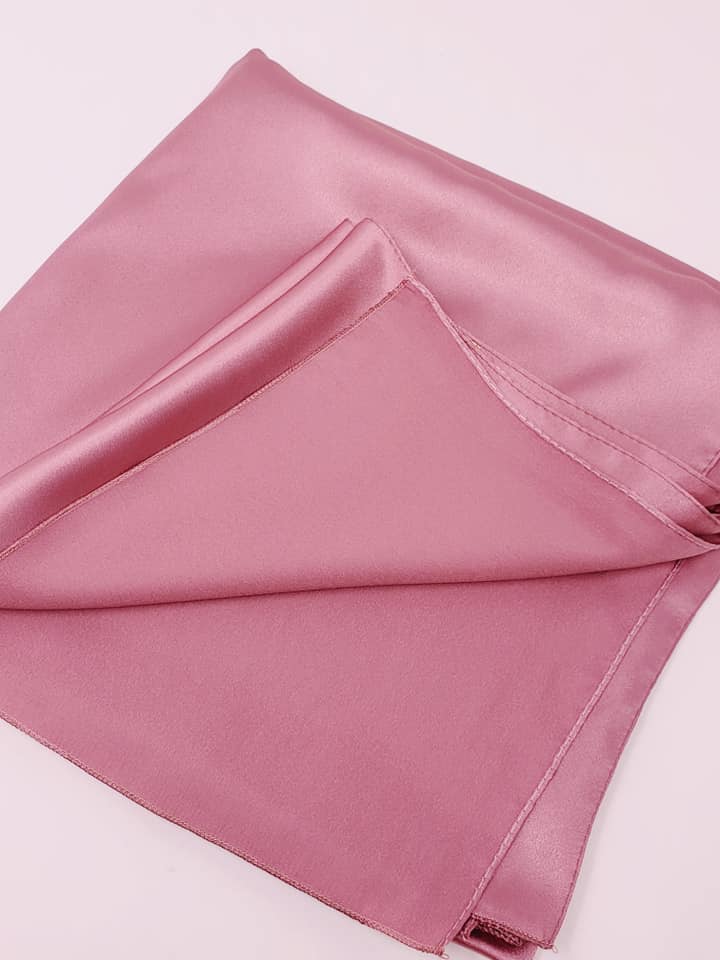 Orchid Double Face Silk Satin Square Scarf