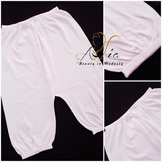 Small Size Women White Cotton Capri Leggings