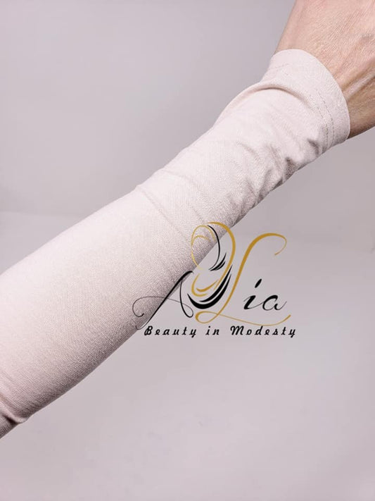 Beige Elbow Cotton Sleeves ECS012003