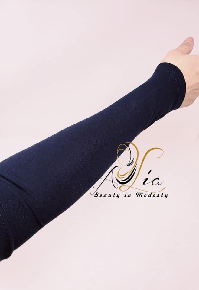 Navy Blue Elbow Cotton Sleeves ECS012005