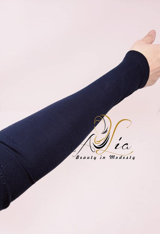 Navy Blue Elbow Cotton Sleeves ECS012005