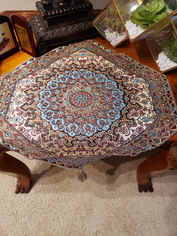 Olive Green/Beige 4 Pcs Set Oriental Chanel Tablecloths