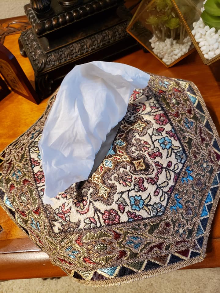 Olive Green/Beige 4 Pcs Set Oriental Chanel Tablecloths