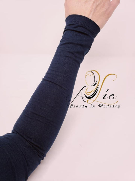 Navy Blue Full Arm Cover Cotton Sleeves FCS012005