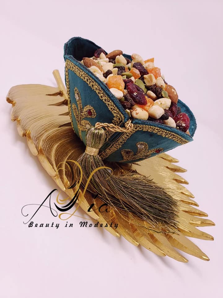 Green Decorated Serving Bowl