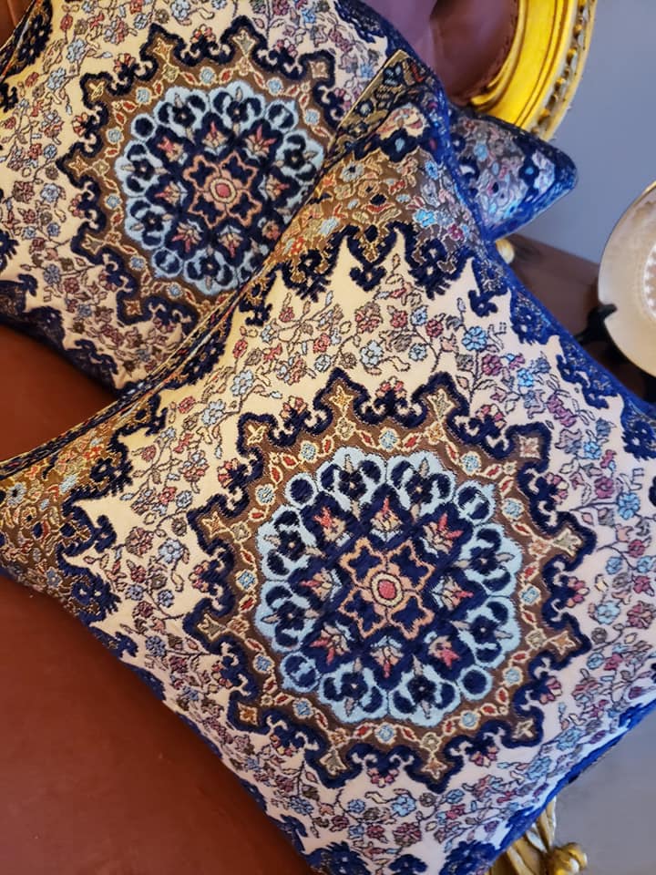 Navy Blue Chanel Cushion Cover Set Of Two