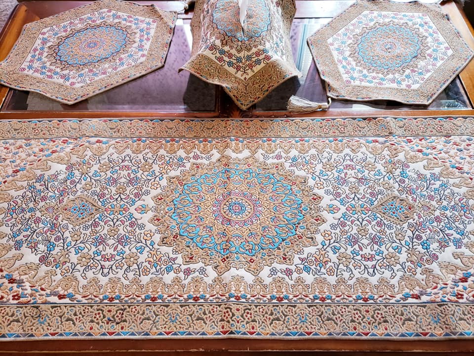 Dark Beige 4 Pcs Set Oriental Chanel Tablecloths