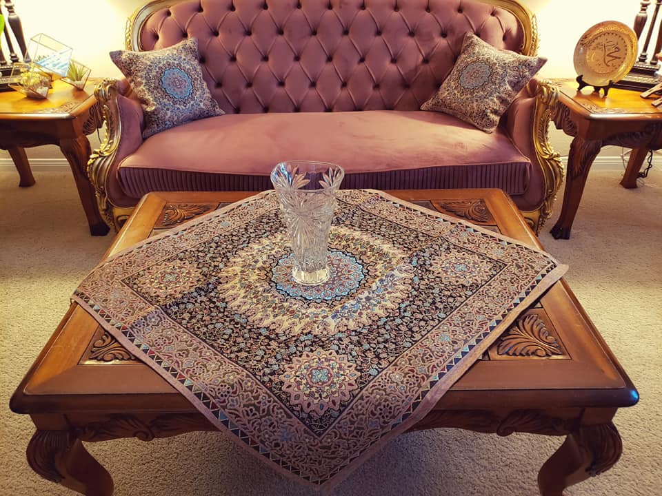 Dark Beige Oriental Chanel Square Tablecloth