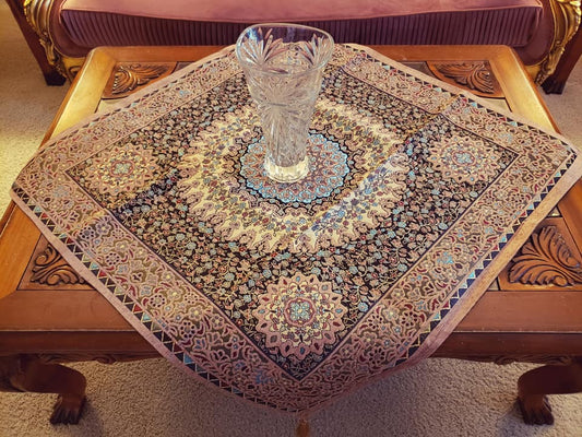 Dark Beige Oriental Chanel Square Tablecloth