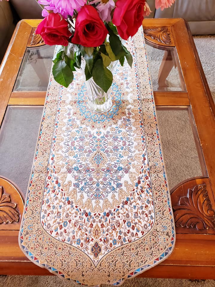 Dark Beige 4 Pcs Set Oriental Chanel Tablecloths
