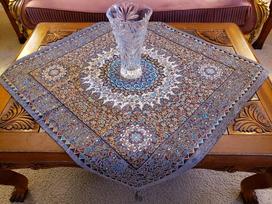 Gray Oriental Chanel Square Tablecloth