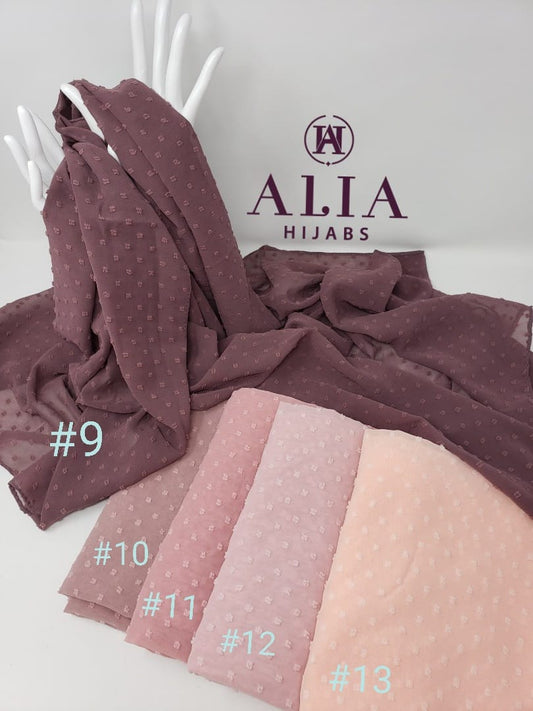 Polka-Dot Plain Crepe Chiffon Shawl Group # 3