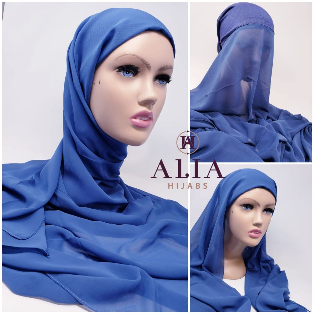 Space Blue Pin Less Instant Shawl PLIS-13