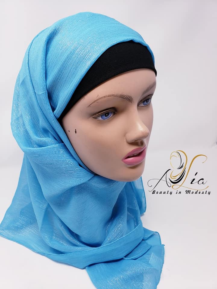 Blue Organza Shawl 12