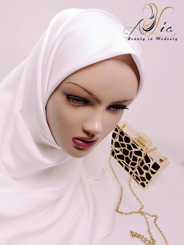 Off-White Double Face Silk Satin Square Scarf