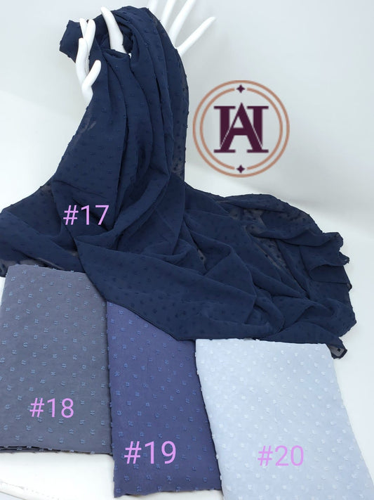 Polka-Dot Plain Crepe Chiffon Shawl Group # 5