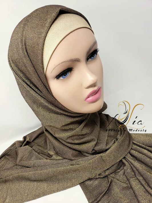 Sparkly Golden Bronze Jersey Shawl JER-22
