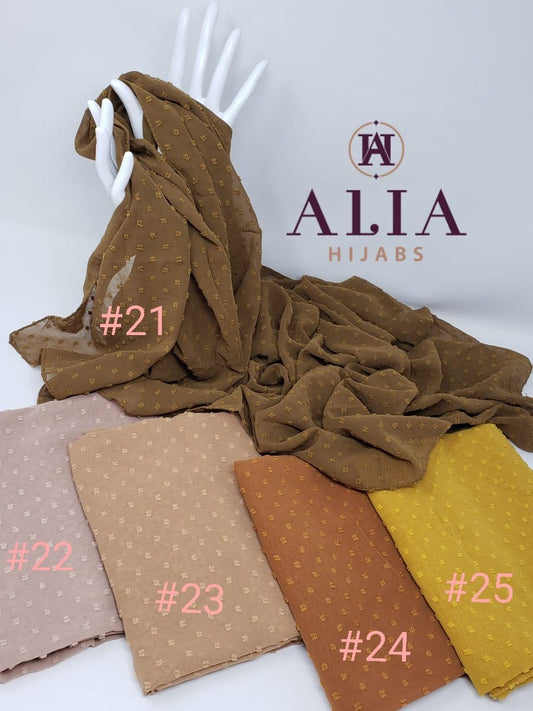 Polka-Dot Plain Crepe Chiffon Shawl Group # 6